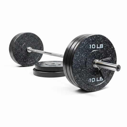 Barbell Olympic Weight Set with 7Ft Barbell & Bumper Plates | 160-370 Lbs | Multiple Options