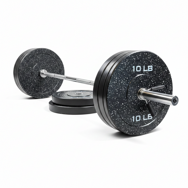 Barbell Olympic Weight Set with 7Ft Barbell & Bumper Plates | 160-370 Lbs | Multiple Options