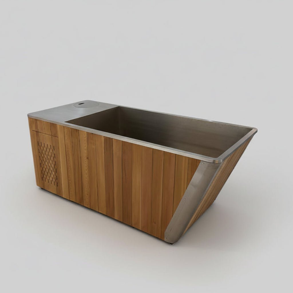 Wood & Stainless Steel Plunge Pool with Integrated Chiller/Heater