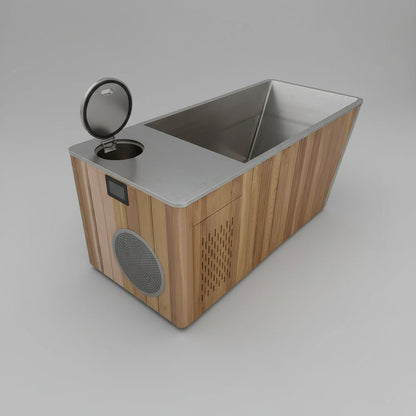 Wood & Stainless Steel Plunge Pool with Integrated Chiller/Heater